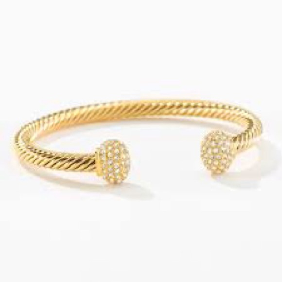 Touchstone Crystal Jewelry - Touchstone Crystal by Swarovski Rivier Cuff, Golden